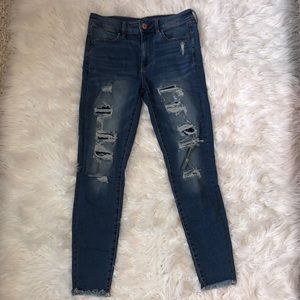 Ripped and patched jeans